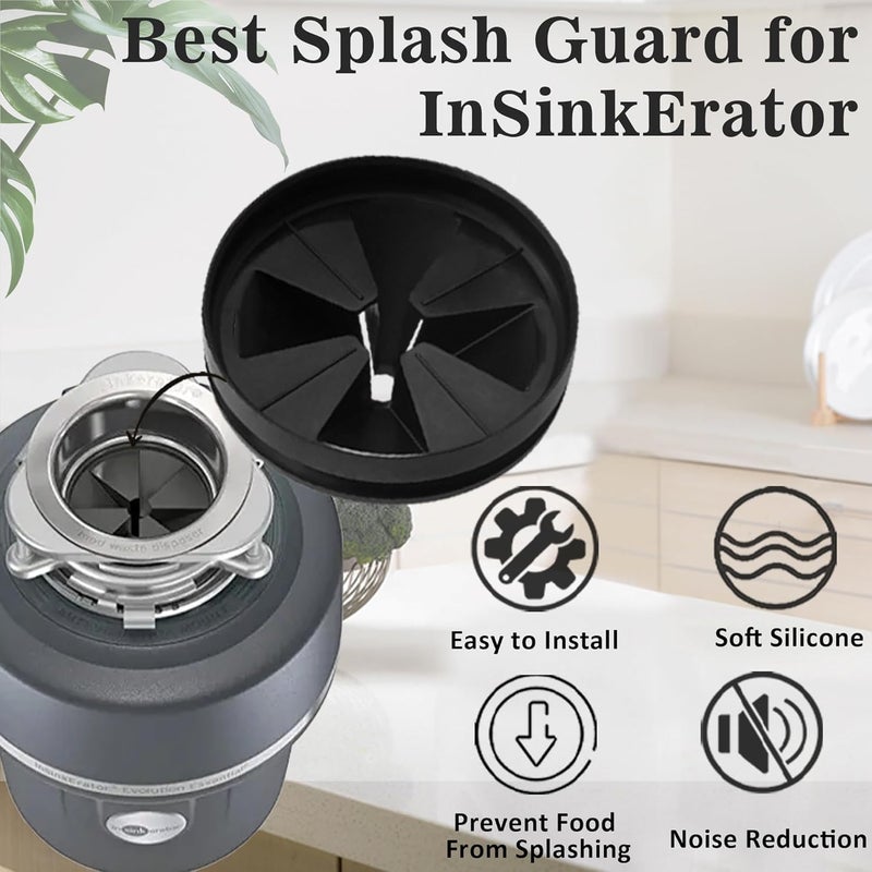 Spring.Rdus Disposal Splash Guards 3 3/8" Sink Baffle QCB-AM Replacement for InSinkErator Evolution Series, Garbage Disposer Accessories, Upgraded Removable Quiet Collar Drain Plugs, Black (One Pack) - Image 4